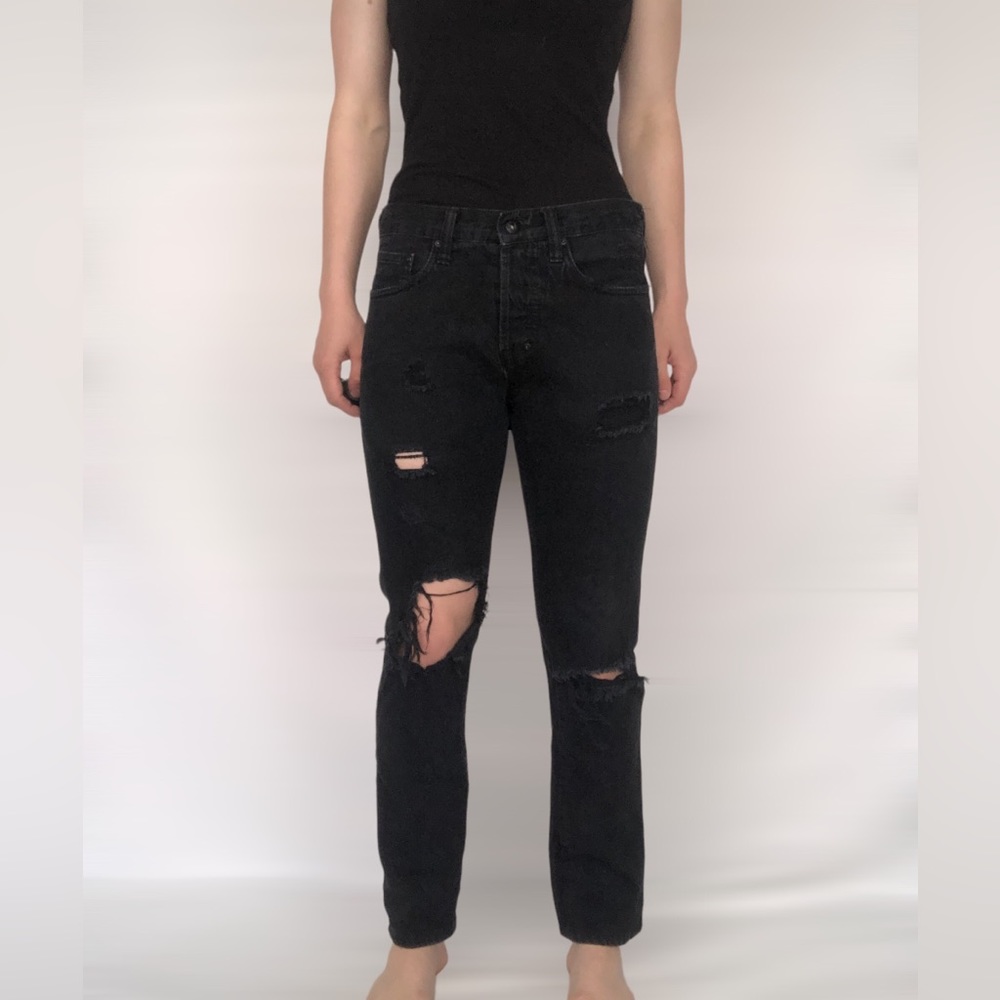 PRPS Slim Straight Fit Distress Black Jeans - Picture 2 of 8
